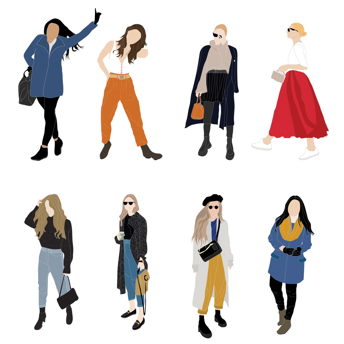 Flat vector - Streetstyle New York – Atelier Zetailustrada
